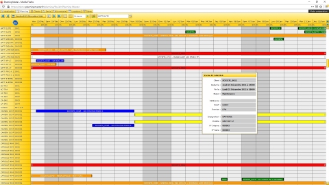 Planning Master Online version matériel : planning graphique type diagramme de gannt